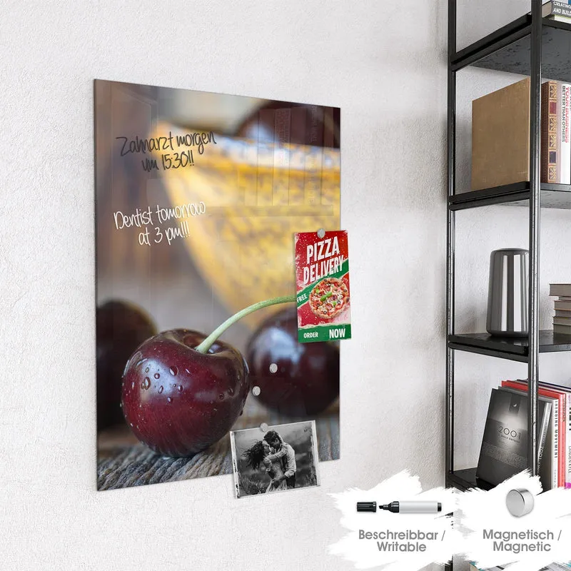 Glas Magnettafel - Süße Kirschen