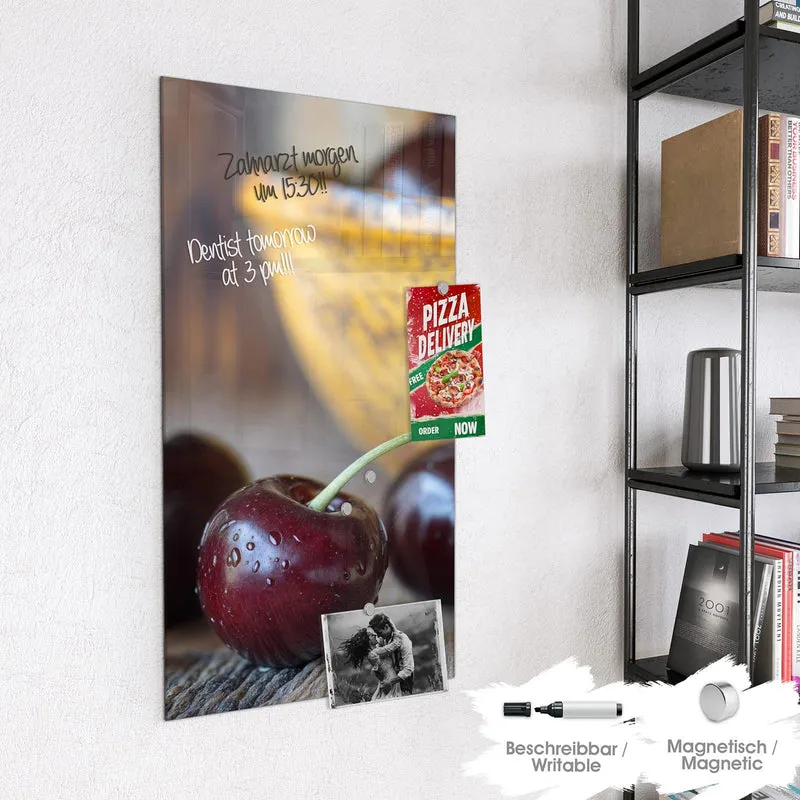 Glas Magnettafel - Süße Kirschen