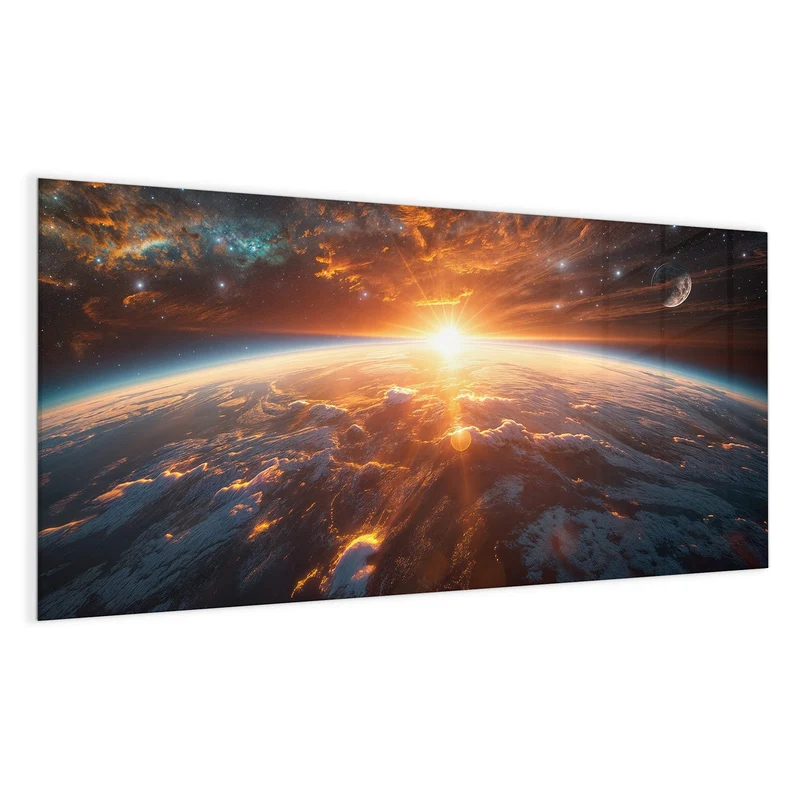 Glas Magnettafel - Morgenrot über der Erde