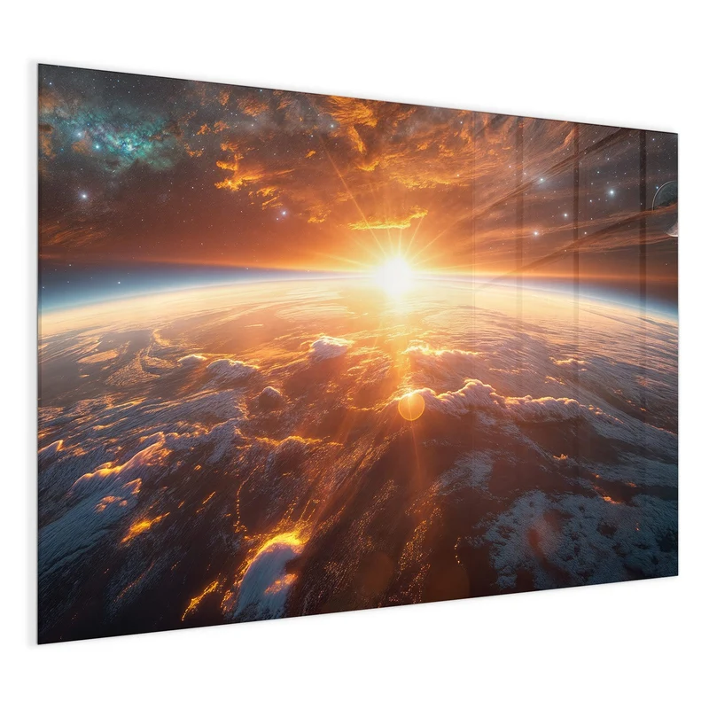 Glas Magnettafel - Morgenrot über der Erde