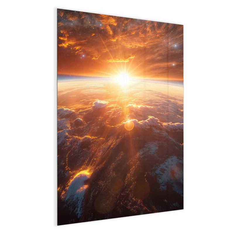 Glas Magnettafel - Morgenrot über der Erde