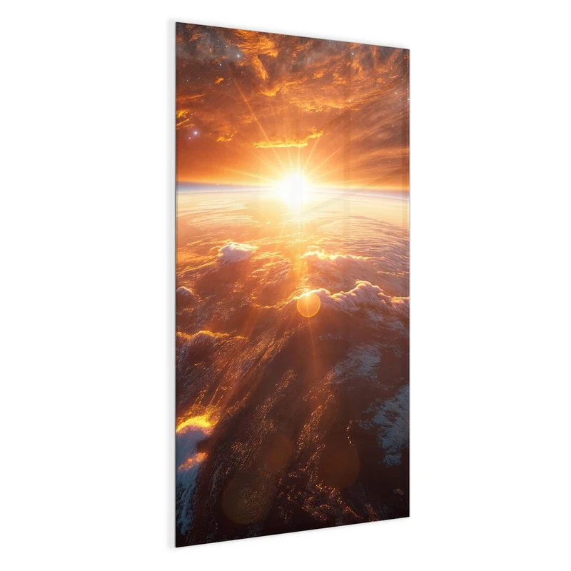 Glas Magnettafel - Morgenrot über der Erde
