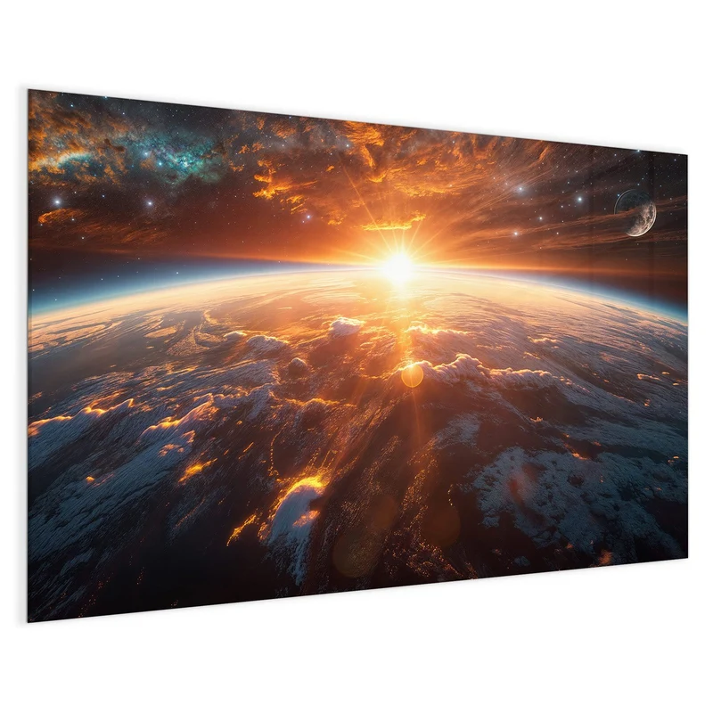 Glas Magnettafel - Morgenrot über der Erde