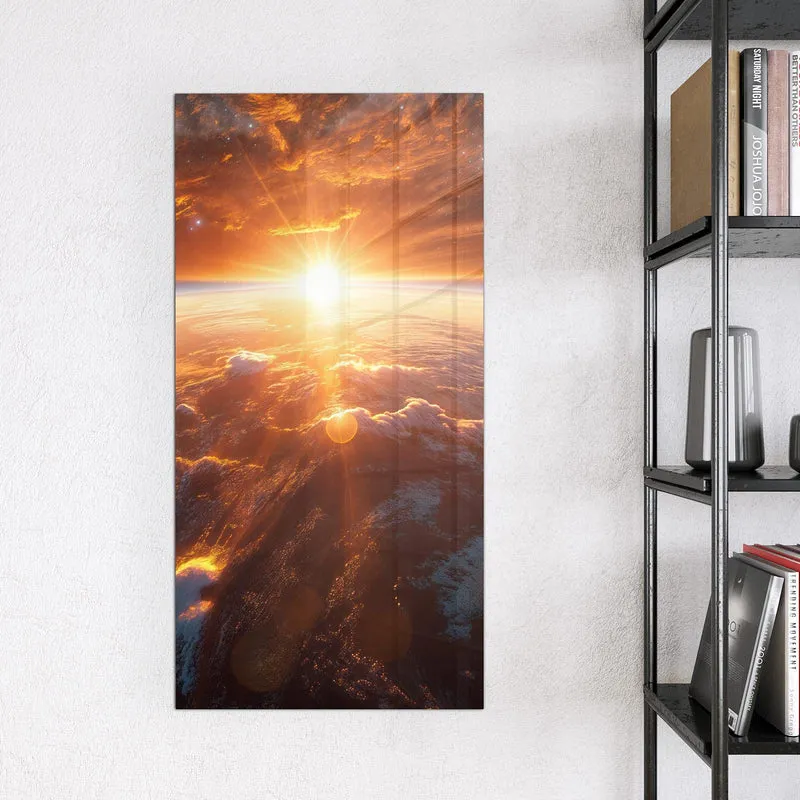 Glas Magnettafel - Morgenrot über der Erde