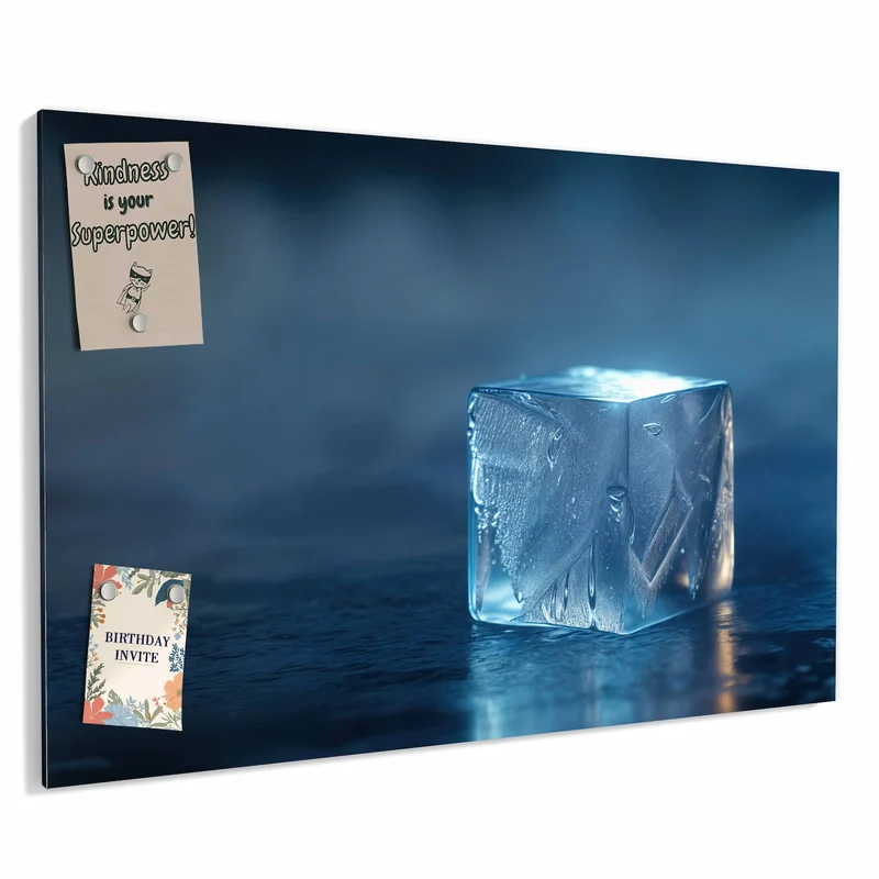 Metall Magnettafel - Blauer Eiswürfel