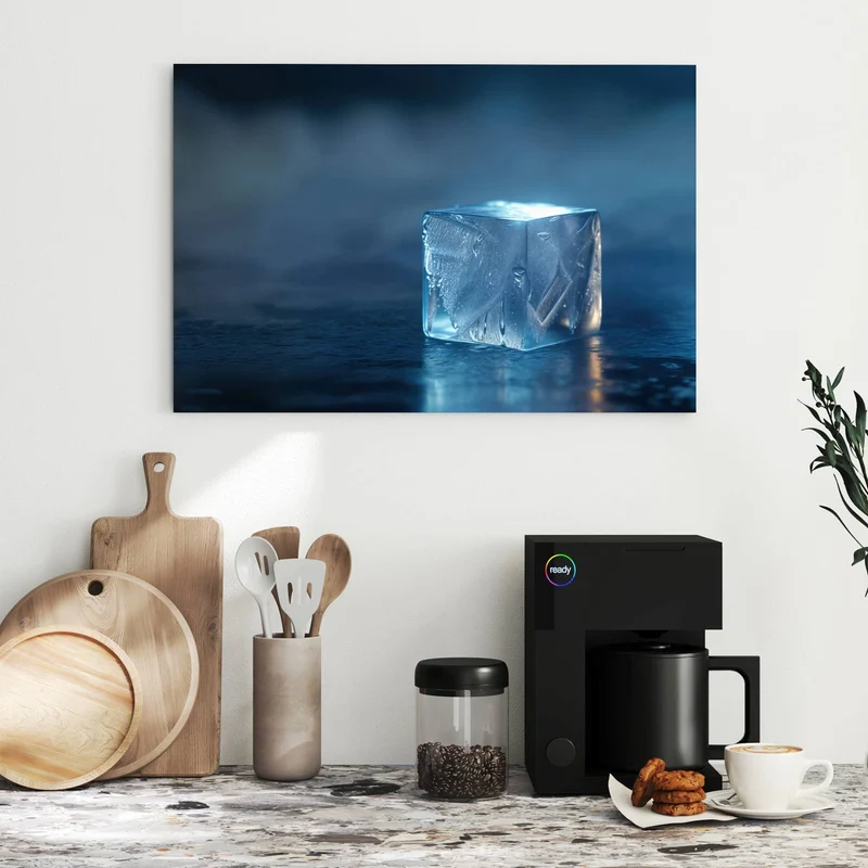 Metall Magnettafel - Blauer Eiswürfel