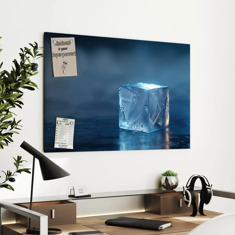 Metall Magnettafel - Blauer Eiswürfel