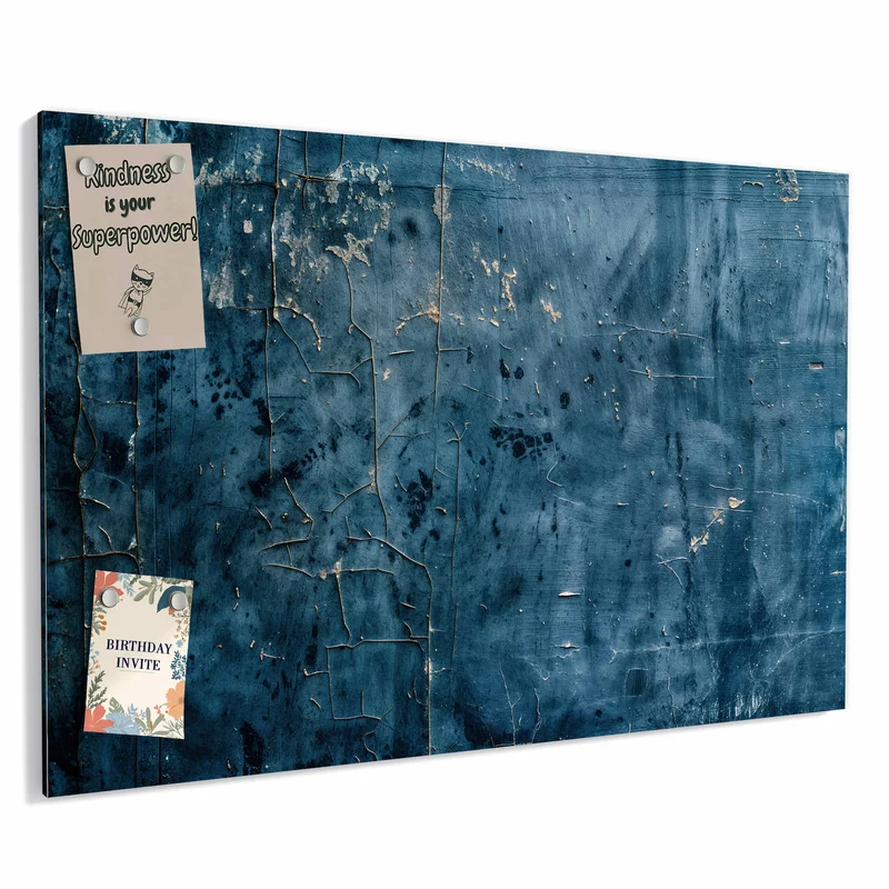 Metall Magnettafel - Verwittertes Blau