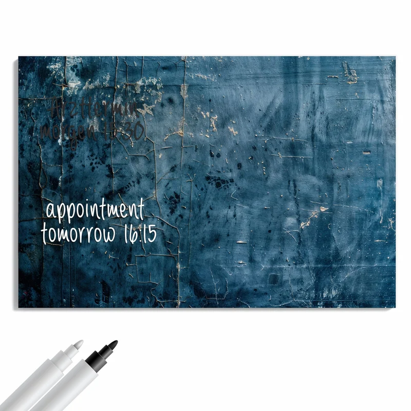 Metall Magnettafel - Verwittertes Blau