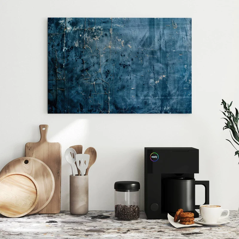 Metall Magnettafel - Verwittertes Blau