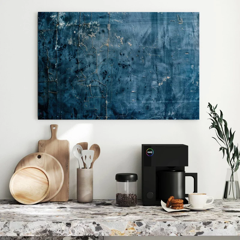 Metall Magnettafel - Verwittertes Blau