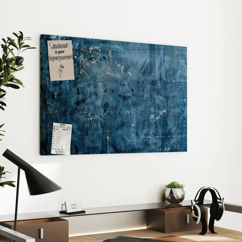 Metall Magnettafel - Verwittertes Blau