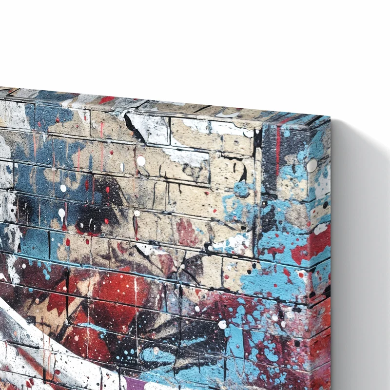 Metall Magnettafel - Graffiti auf Ziegelmauer