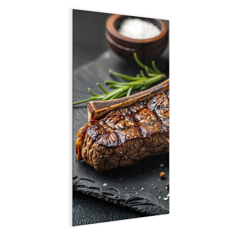 Glas Magnettafel - T-Bone-Steak vom Grill