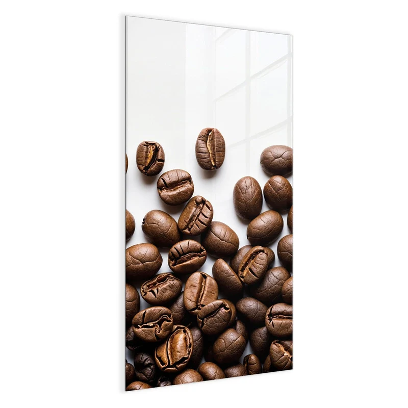 Glas Magnettafel - Röstbohnen auf Weiß