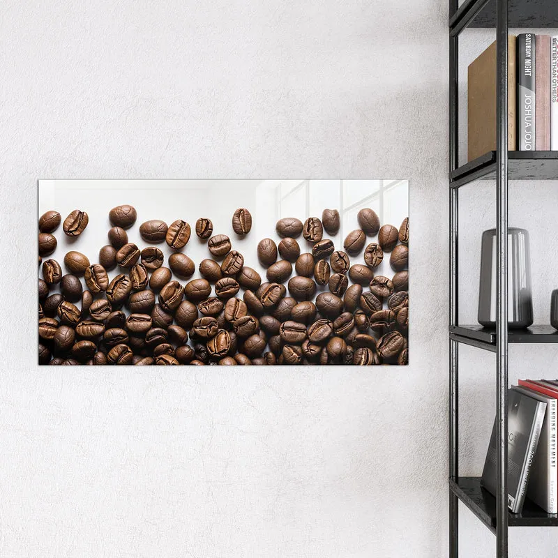 Glas Magnettafel - Röstbohnen auf Weiß