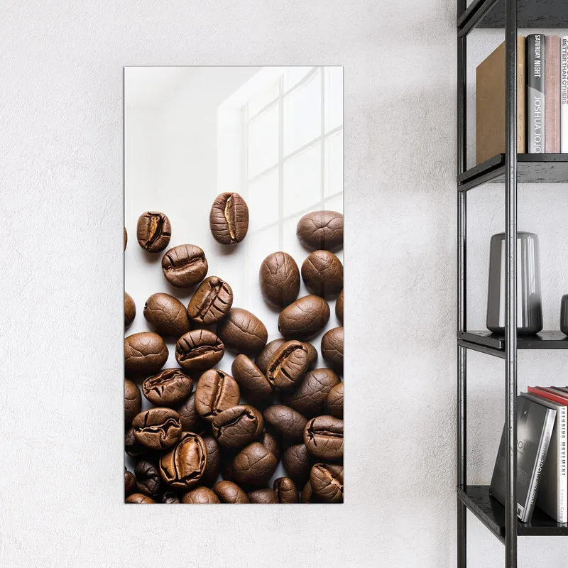 Glas Magnettafel - Röstbohnen auf Weiß