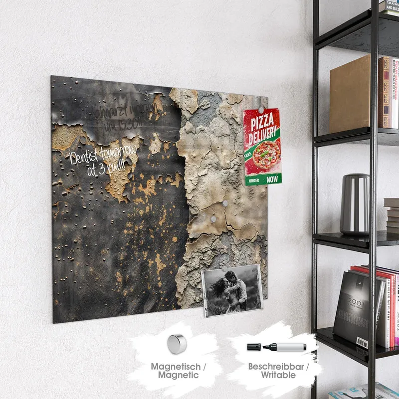 Glas Magnettafel - Bröckelnder Putz