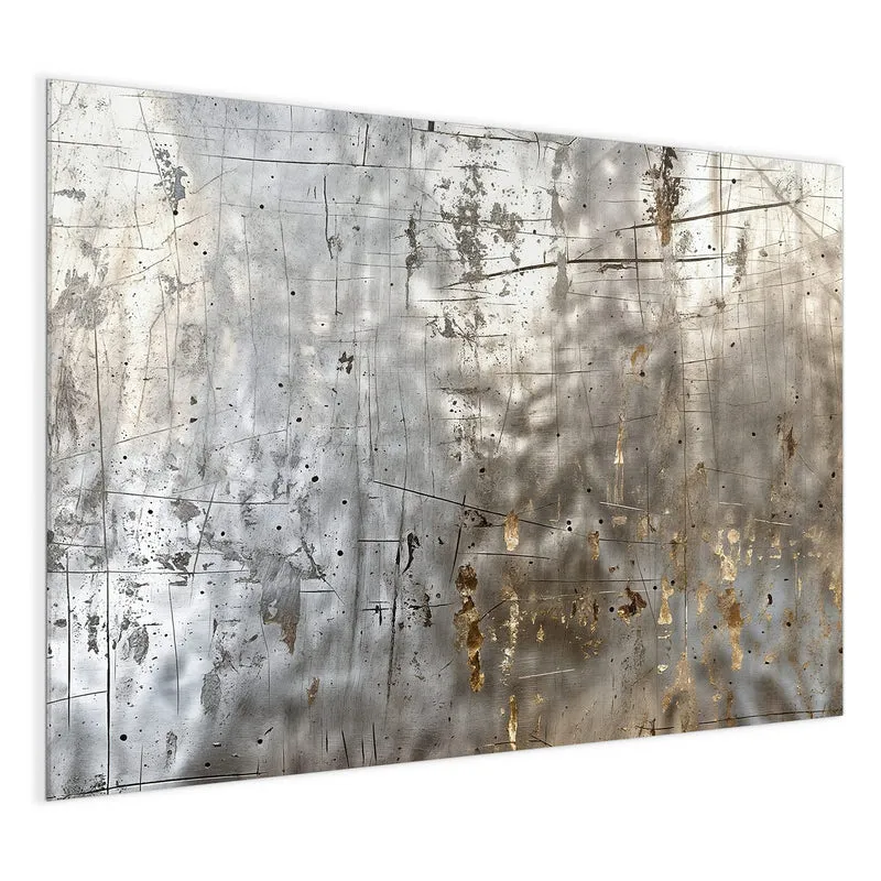 Glas Magnettafel - Goldspuren auf Silber