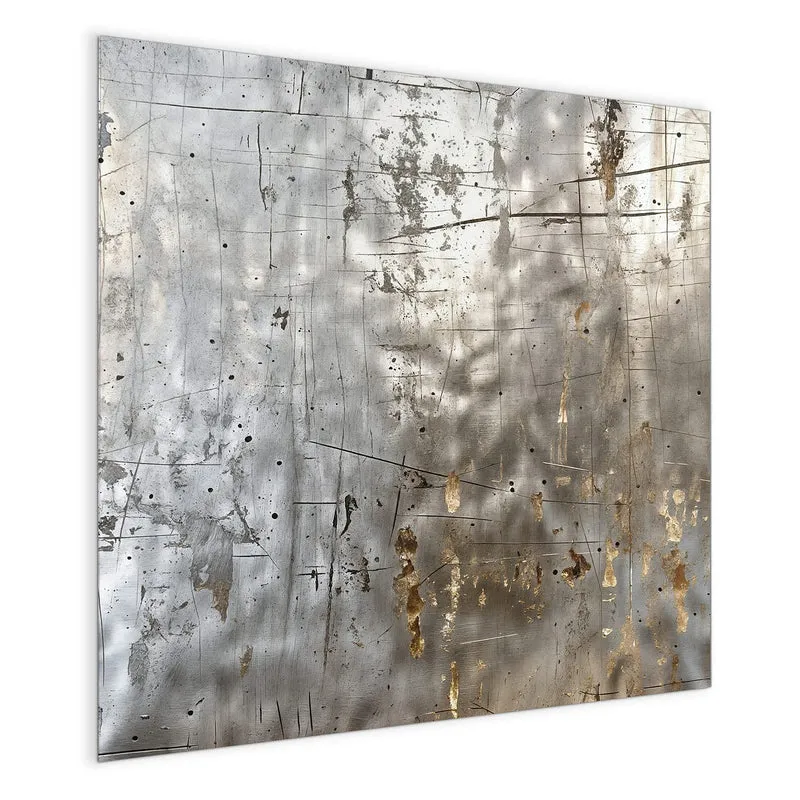 Glas Magnettafel - Goldspuren auf Silber
