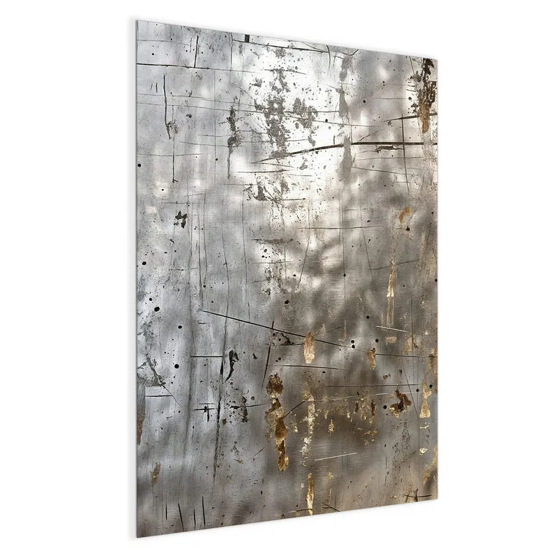 Glas Magnettafel - Goldspuren auf Silber