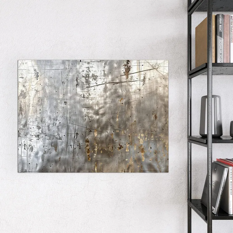 Glas Magnettafel - Goldspuren auf Silber