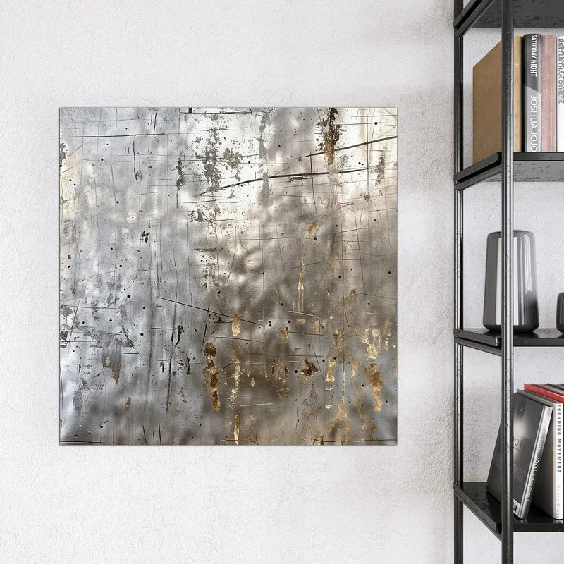 Glas Magnettafel - Goldspuren auf Silber