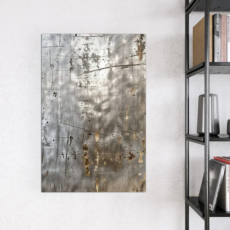 Glas Magnettafel - Goldspuren auf Silber