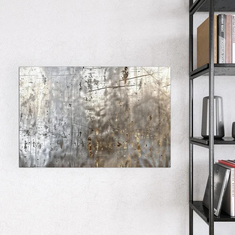 Glas Magnettafel - Goldspuren auf Silber