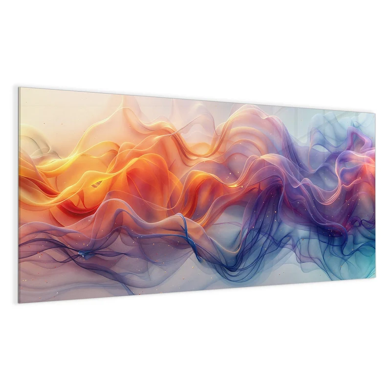 Glas Magnettafel - Seidenbänder in Orange