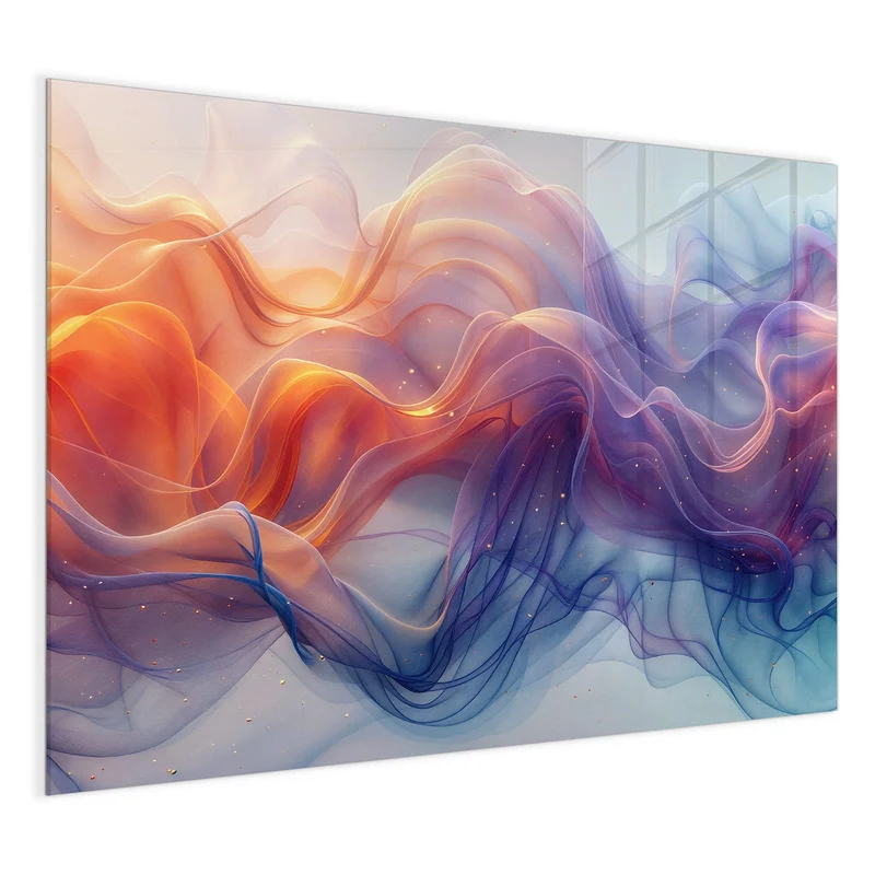 Glas Magnettafel - Seidenbänder in Orange