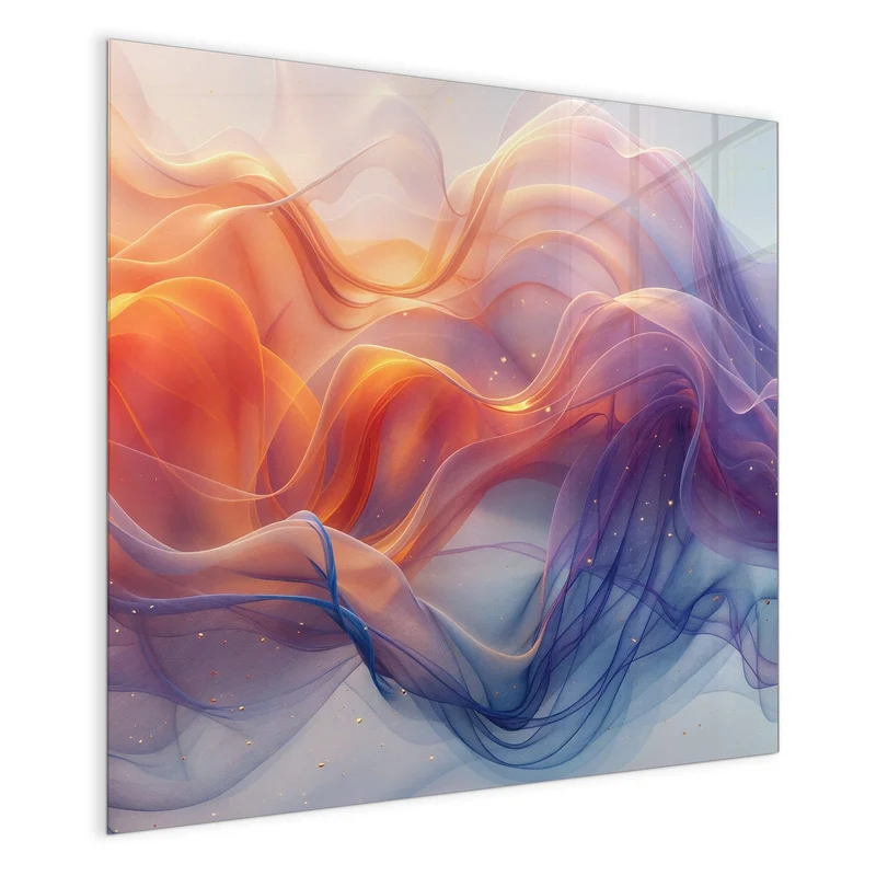 Glas Magnettafel - Seidenbänder in Orange