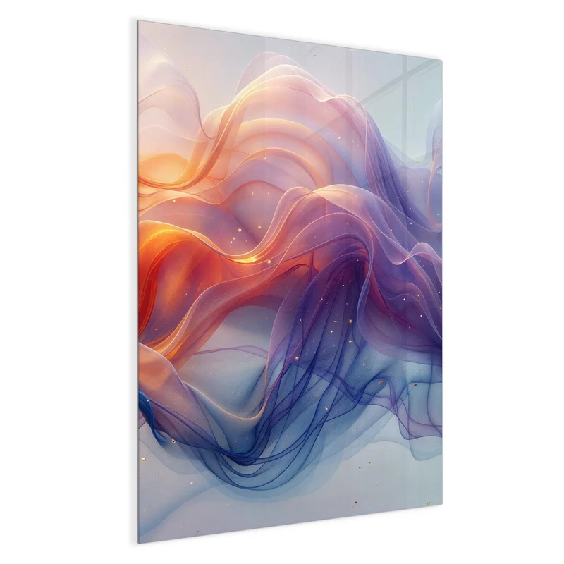 Glas Magnettafel - Seidenbänder in Orange