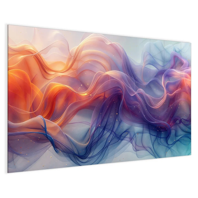 Glas Magnettafel - Seidenbänder in Orange