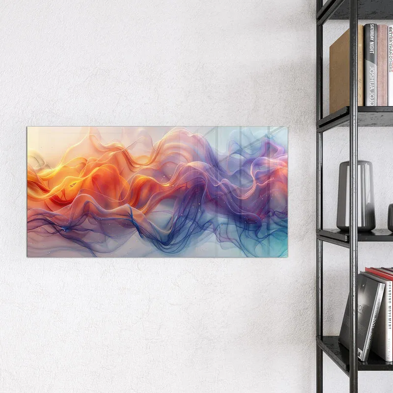 Glas Magnettafel - Seidenbänder in Orange
