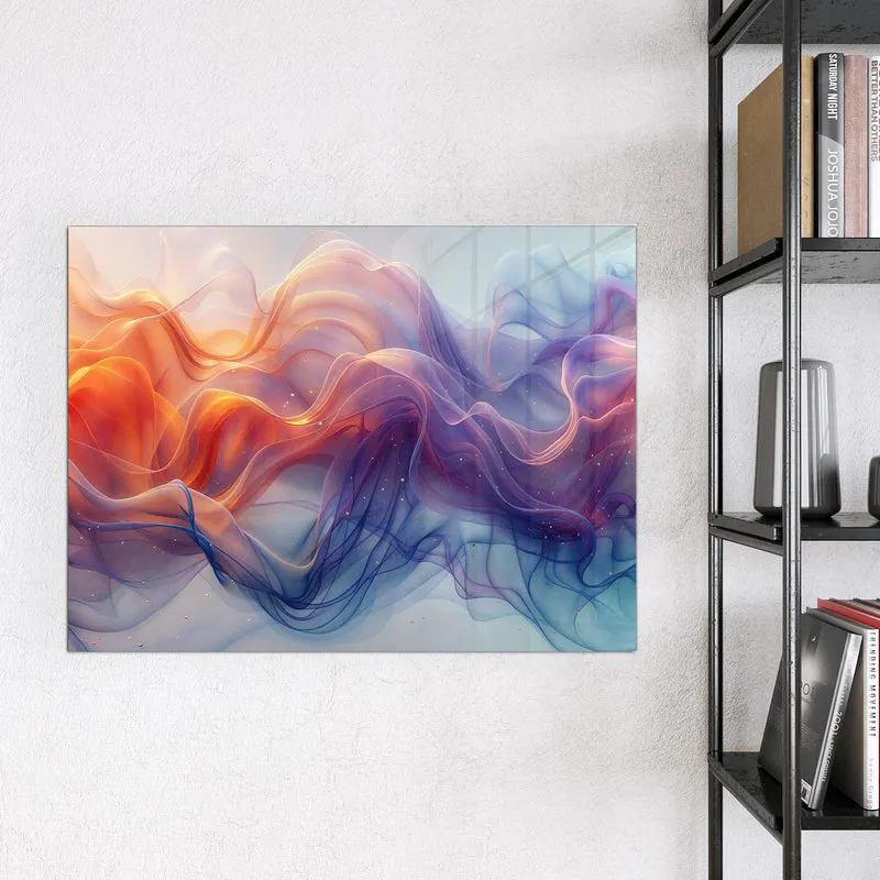Glas Magnettafel - Seidenbänder in Orange