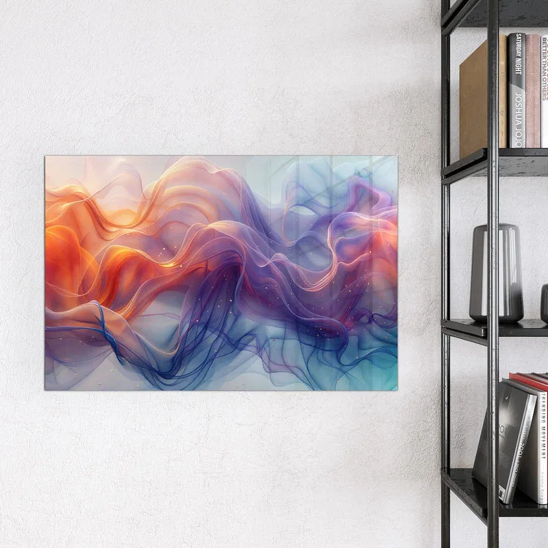 Glas Magnettafel - Seidenbänder in Orange