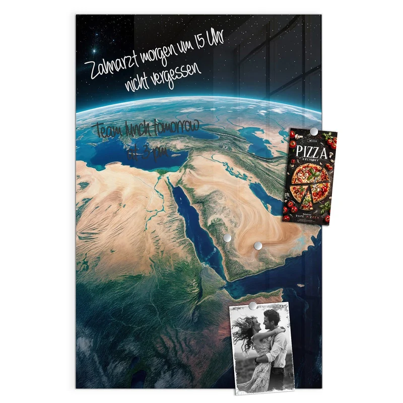 Glas Magnettafel - Erde aus dem All
