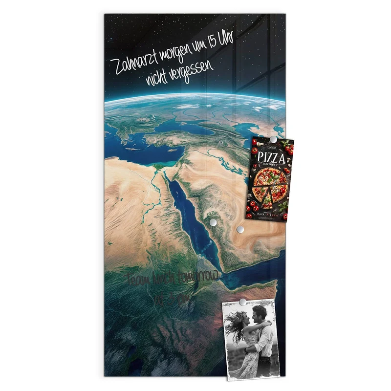 Glas Magnettafel - Erde aus dem All