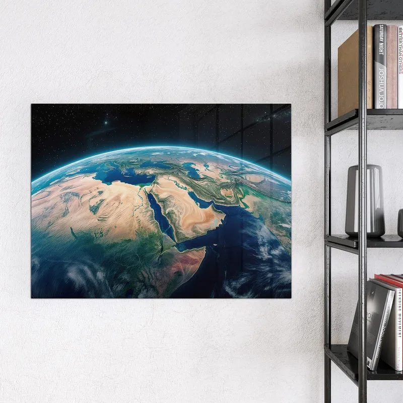 Glas Magnettafel - Erde aus dem All