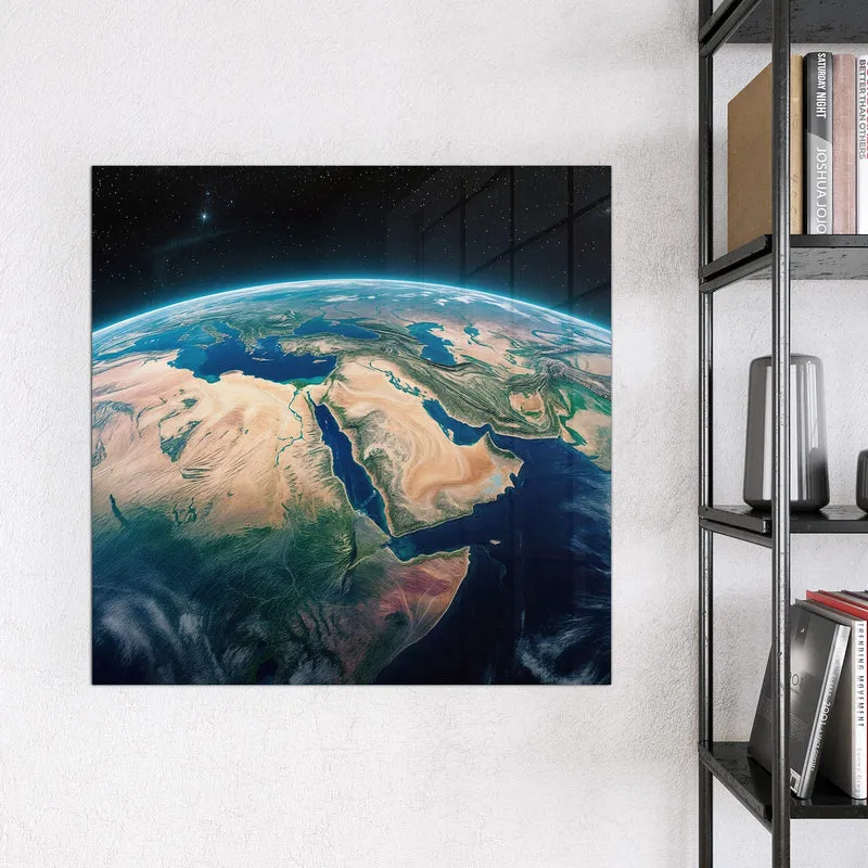 Glas Magnettafel - Erde aus dem All