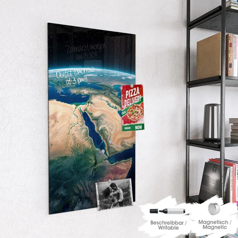 Glas Magnettafel - Erde aus dem All