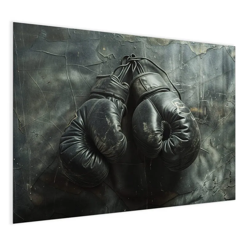 Glas Magnettafel - Boxhandschuhe an Wand