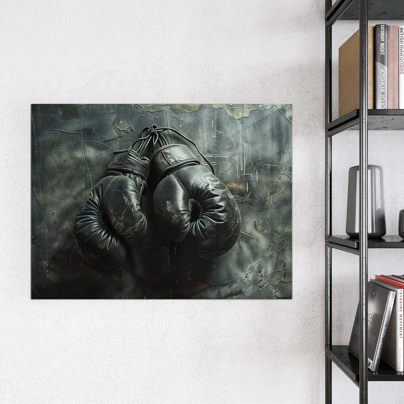 Glas Magnettafel - Boxhandschuhe an Wand