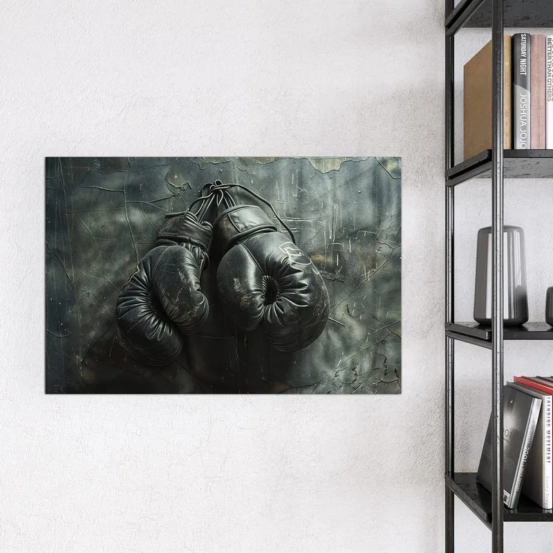 Glas Magnettafel - Boxhandschuhe an Wand