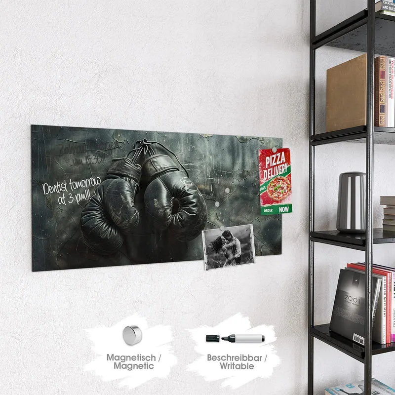 Glas Magnettafel - Boxhandschuhe an Wand