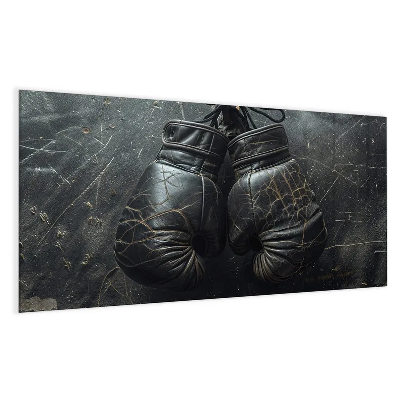 Glas Magnettafel - Liegende Boxhandschuhe