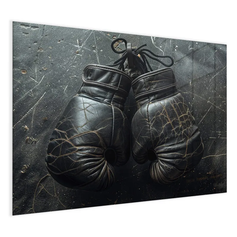 Glas Magnettafel - Liegende Boxhandschuhe