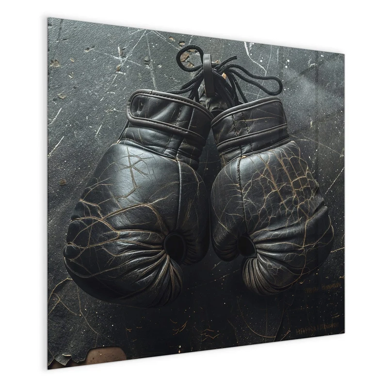 Glas Magnettafel - Liegende Boxhandschuhe