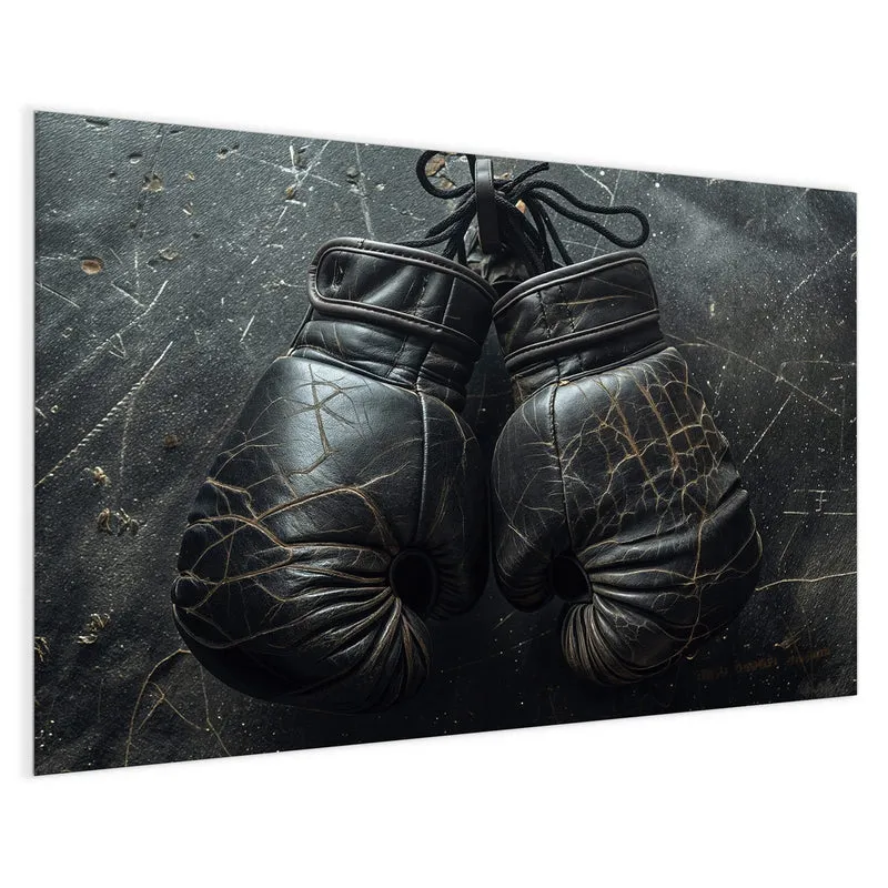 Glas Magnettafel - Liegende Boxhandschuhe